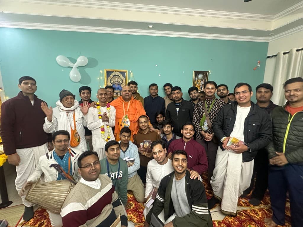 BACE community satsang - devotees and mentors gathered together for a spiritual programme